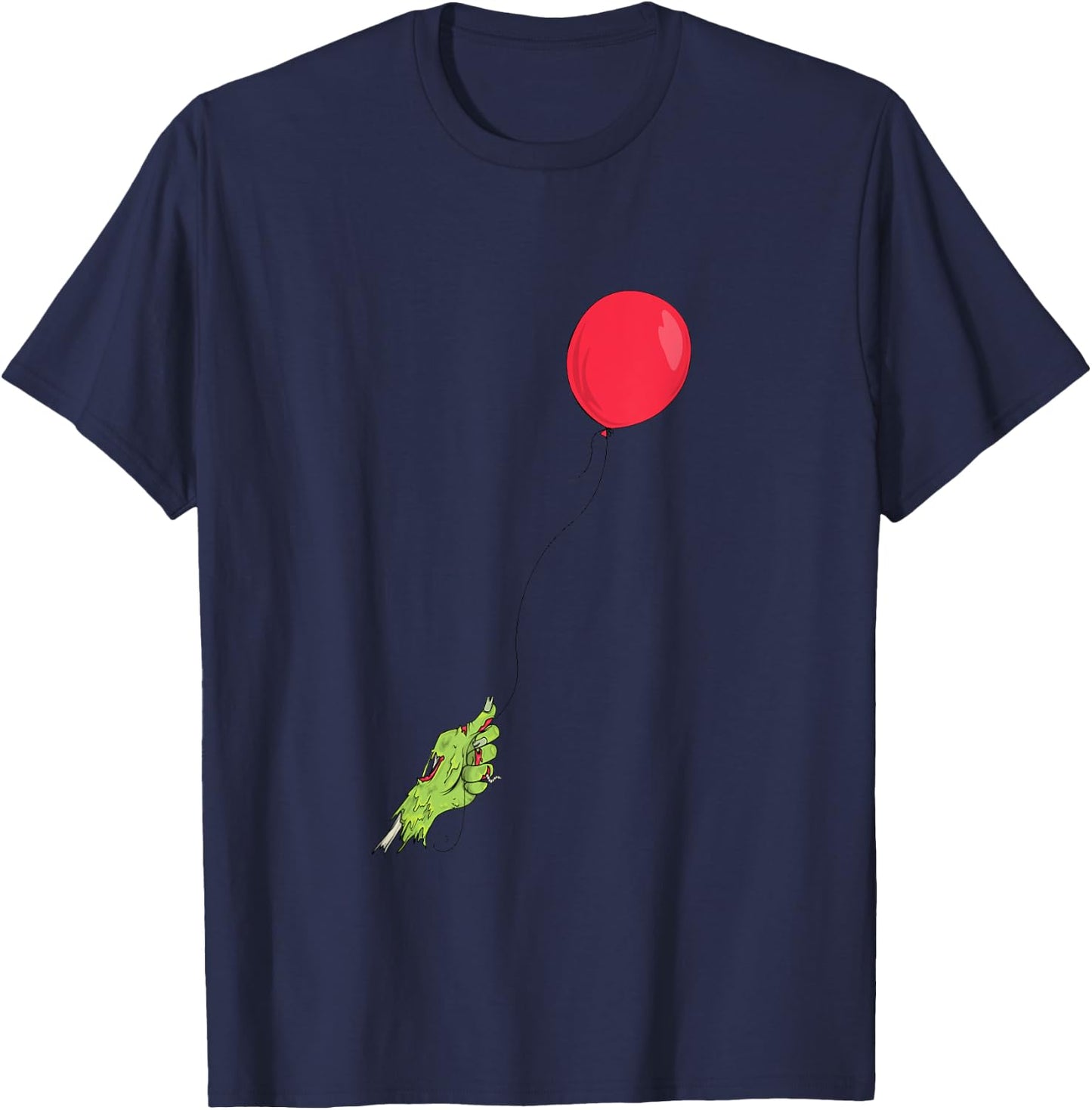 Funny Zombie Apocalypse Balloon Floating One Zombie Hand T-Shirt - T-Shirt | Navy