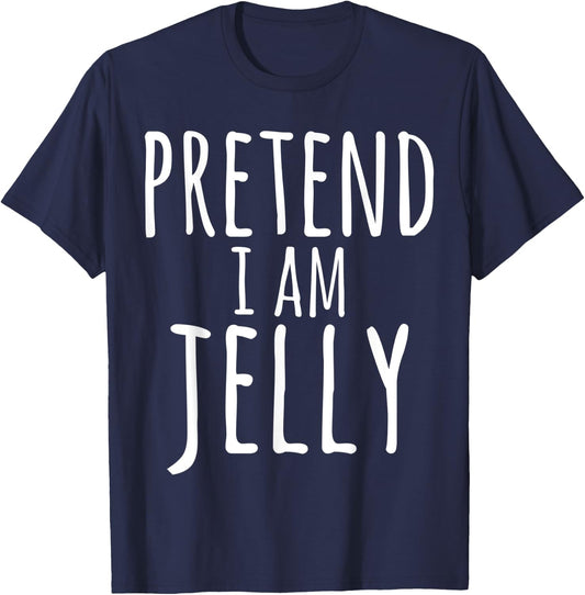 Halloween PRETEND I AM JELLY COSTUME Matching Peanut Butter T-Shirt - T-Shirt | Navy