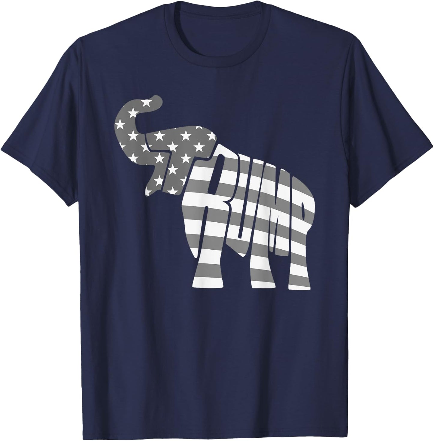 Cute Trump Gift | Proud American Flag Elephant Women T-Shirt - T-Shirt | Navy