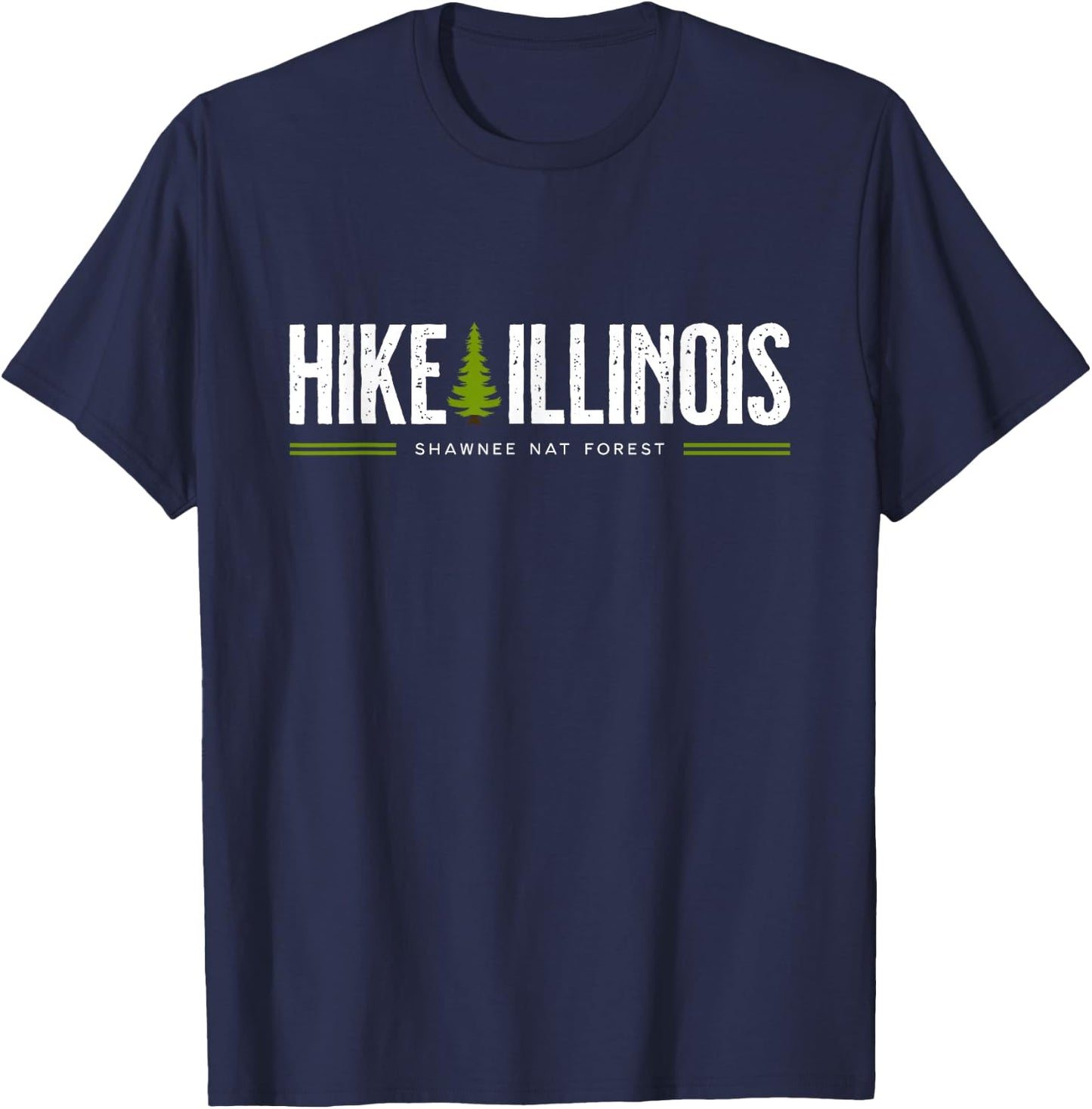 Illinois IL Shawnee National Forest Hike Tree Retro Graphic T-Shirt - T-Shirt | Navy