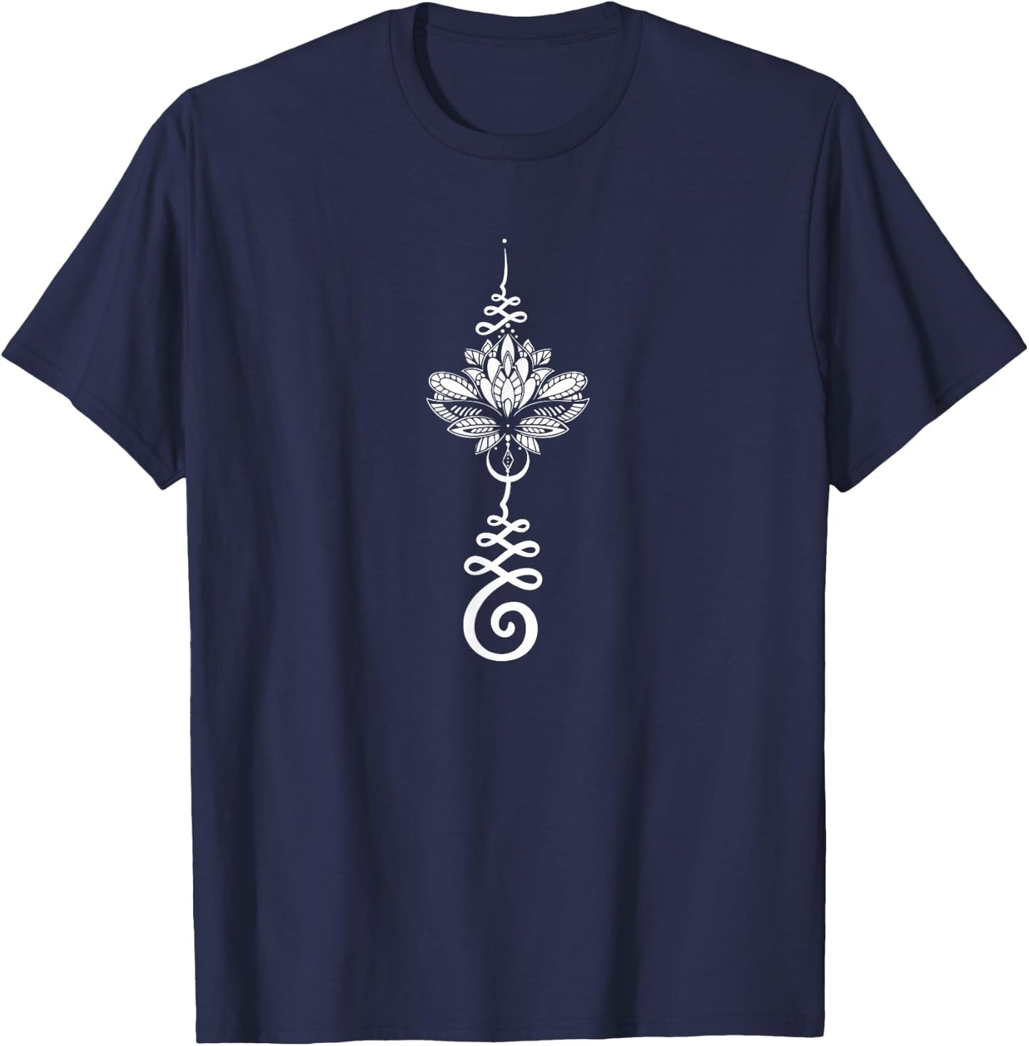 Perfect Design idea for Yoga Women Esoteric Unalome Lotus I Cosmic Boho Yoga T-Shirt - T-Shirt | Navy