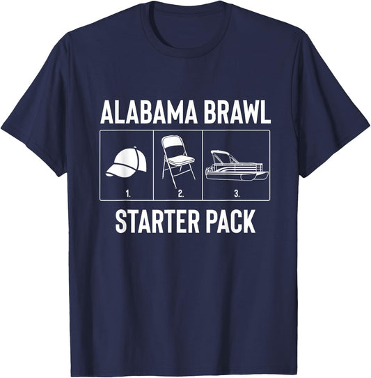 Funny Alabama Meme Boat Brawl Starter Pack T-Shirt - T-Shirt | Navy