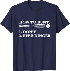 How To Bunt Funny Baseball Gift T-Shirt - T-Shirt | Navy