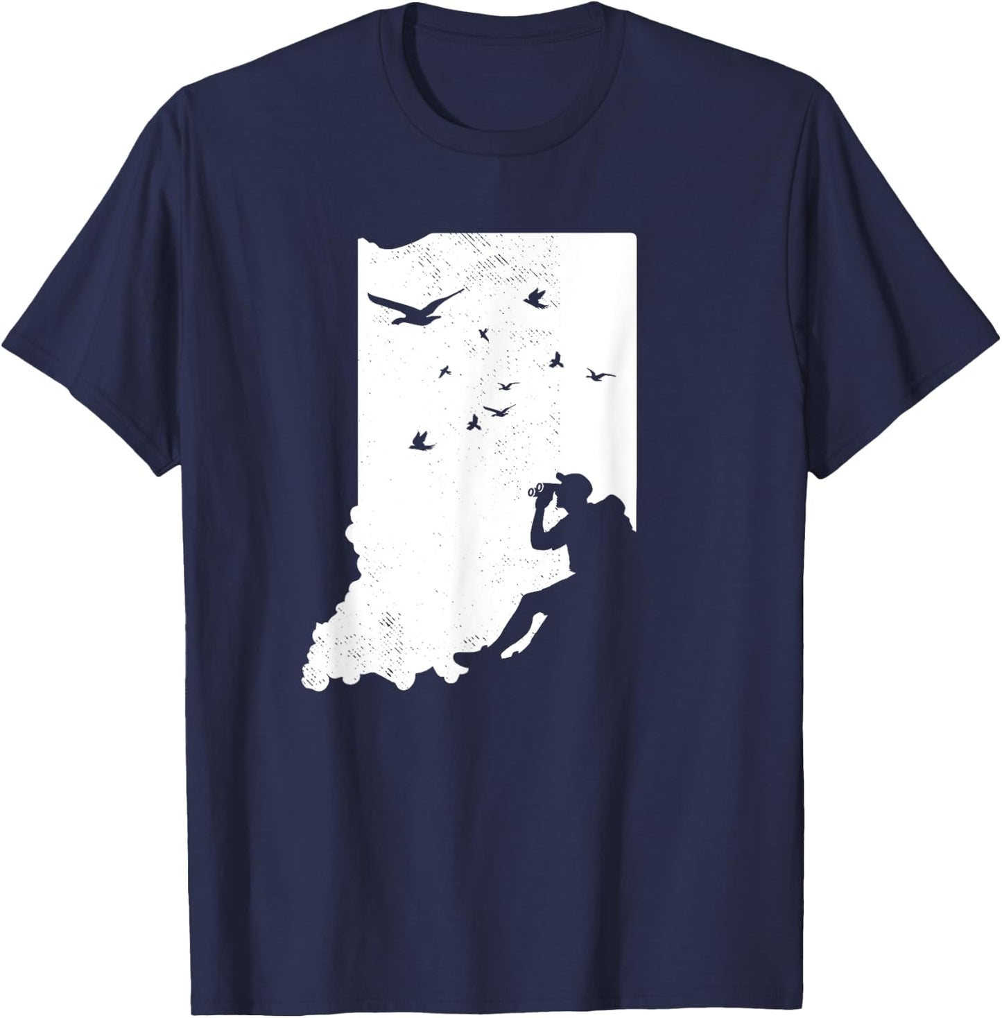 Indiana Bird Watching Design Birding Binoculars Birdwatcher T-Shirt - T-Shirt | Navy