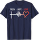 Faith Hope Love Cross Heartbeat God Jesus Christian Gift T-Shirt - T-Shirt | Navy