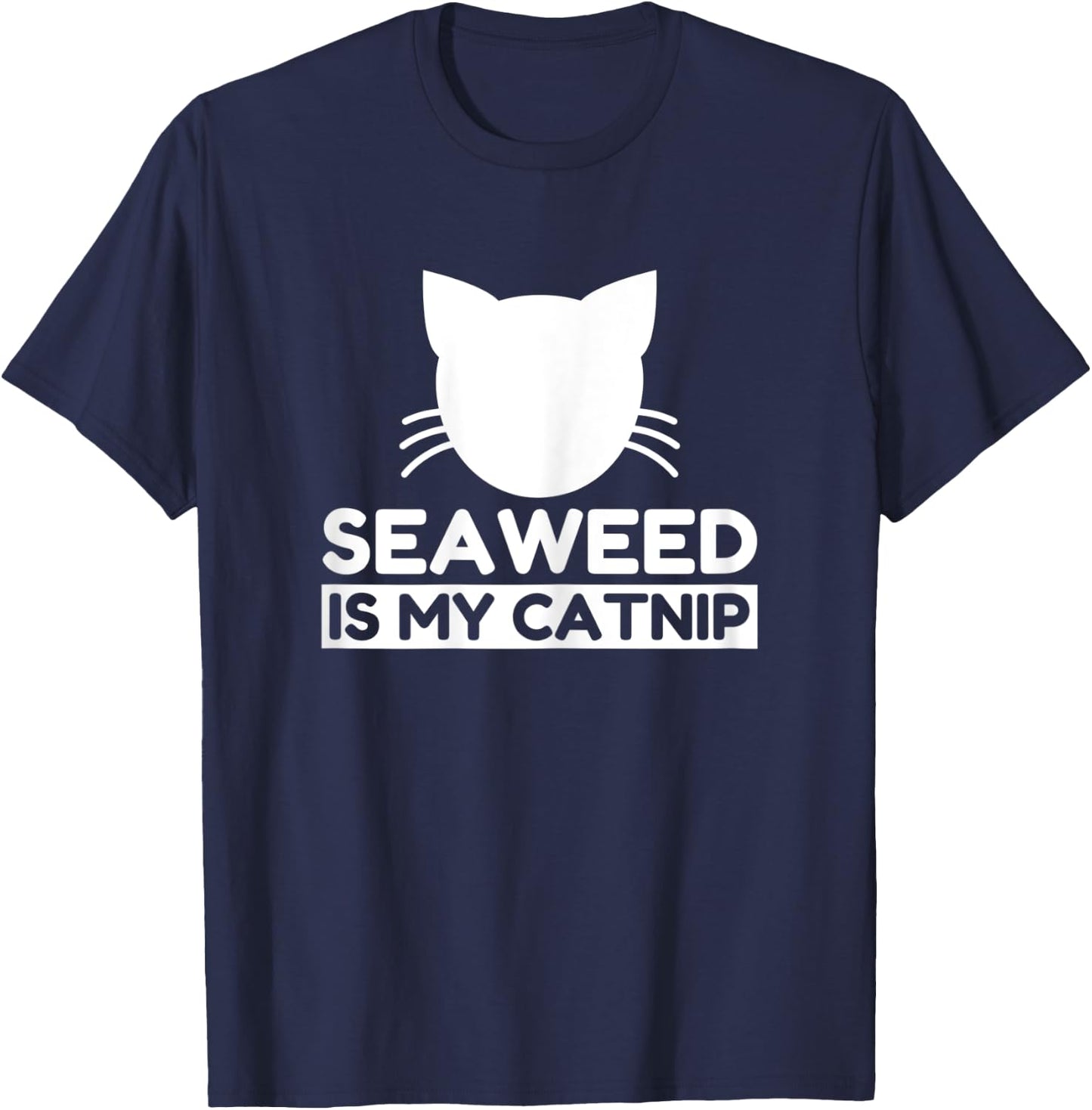 Seaweed Lover Funny Cute Cat Gifts Women Kids T-Shirt - T-Shirt | Navy