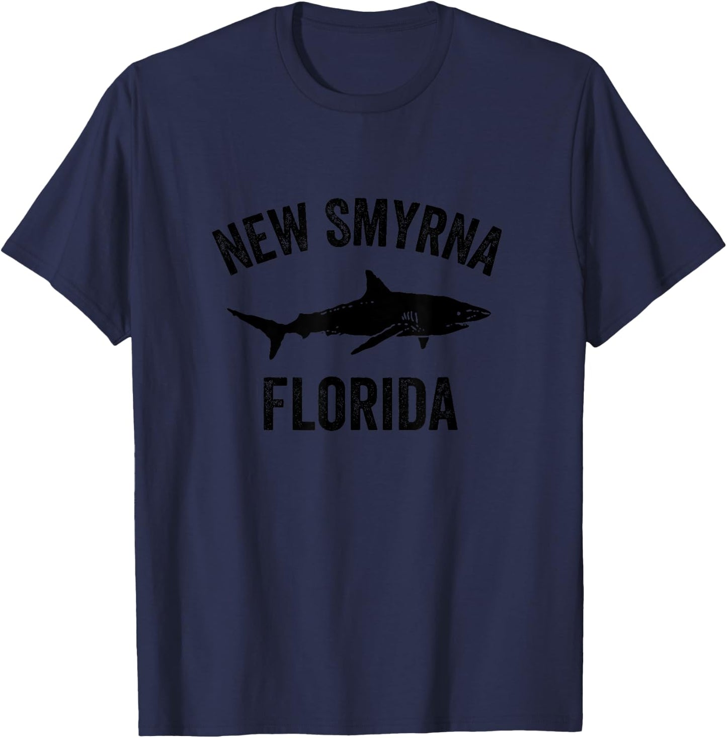 New Smyrna Beach | New Smyrna Beach Florida Shark T-Shirt - T-Shirt | Navy