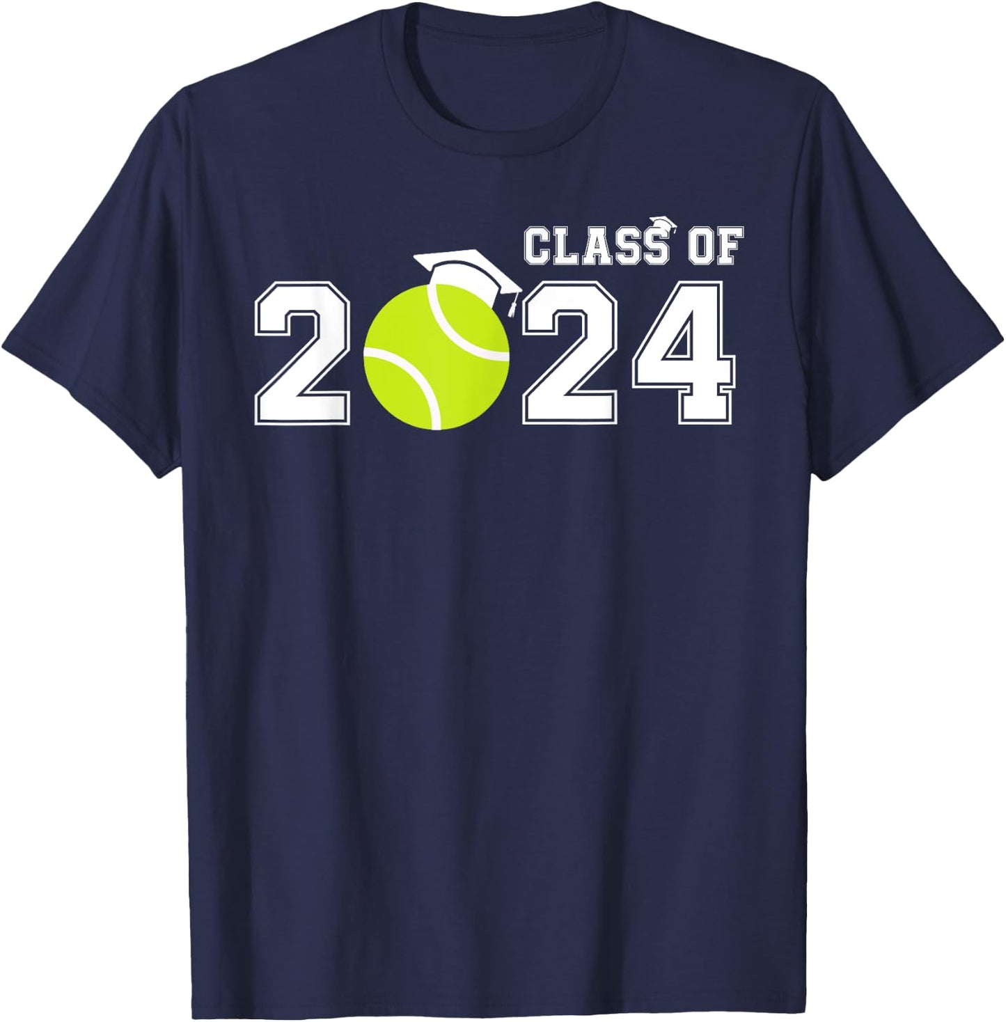 Tennis Player Class of 2024 Tennis, Senior High School Grad T-Shirt - T-Shirt | Navy
