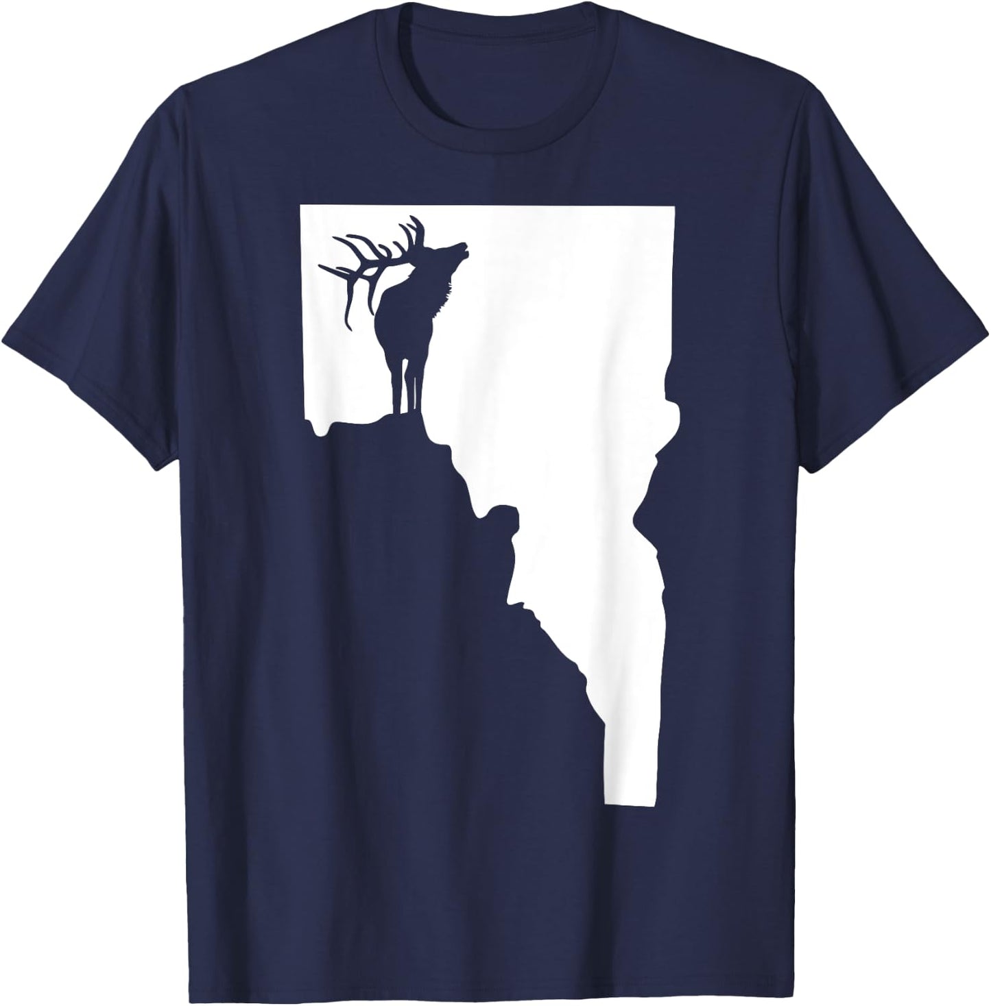 Upside Down Idaho Elk T-Shirt - T-Shirt | Navy