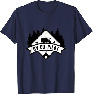 Motorhome Men Women Travel Vacation Present RV Co-Pilot T-Shirt - T-Shirt | Navy