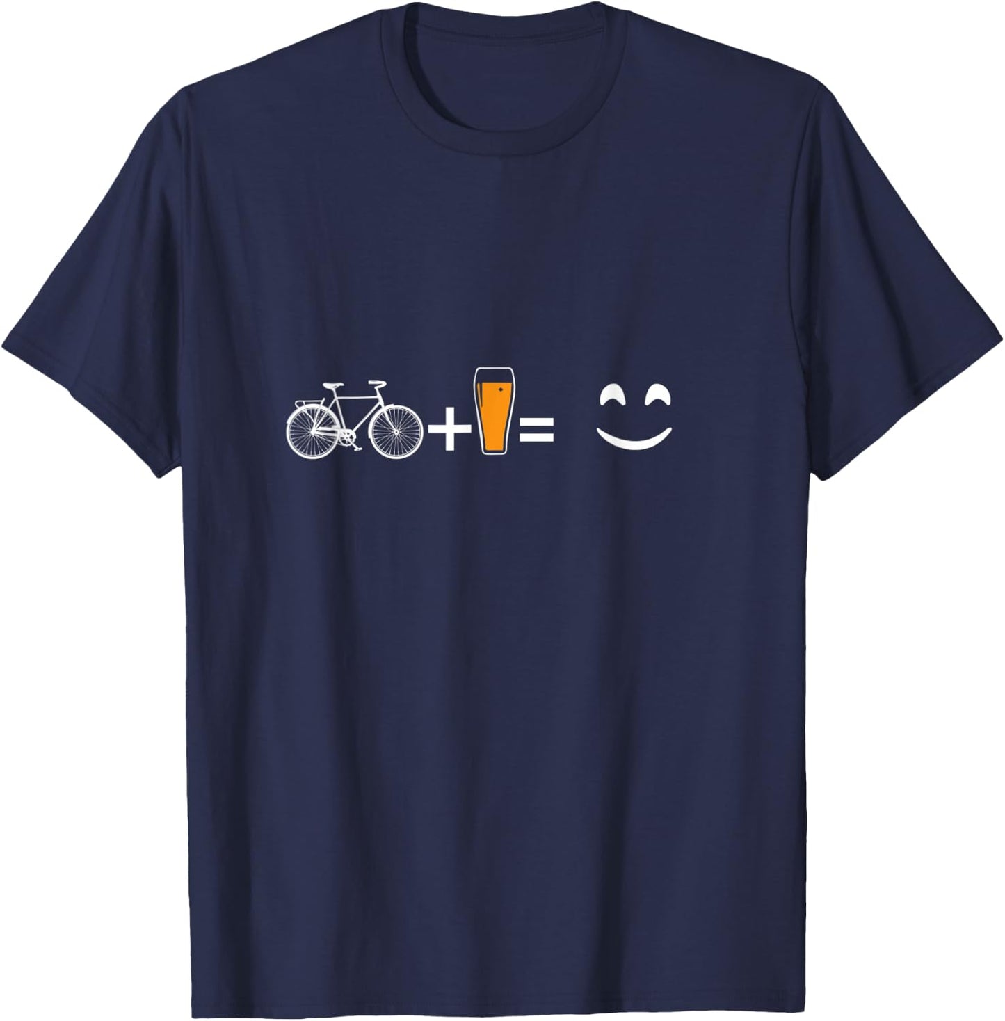 Cyclist Bicycle Mountain Bike Beer Happy Gift T-Shirt - T-Shirt | Navy