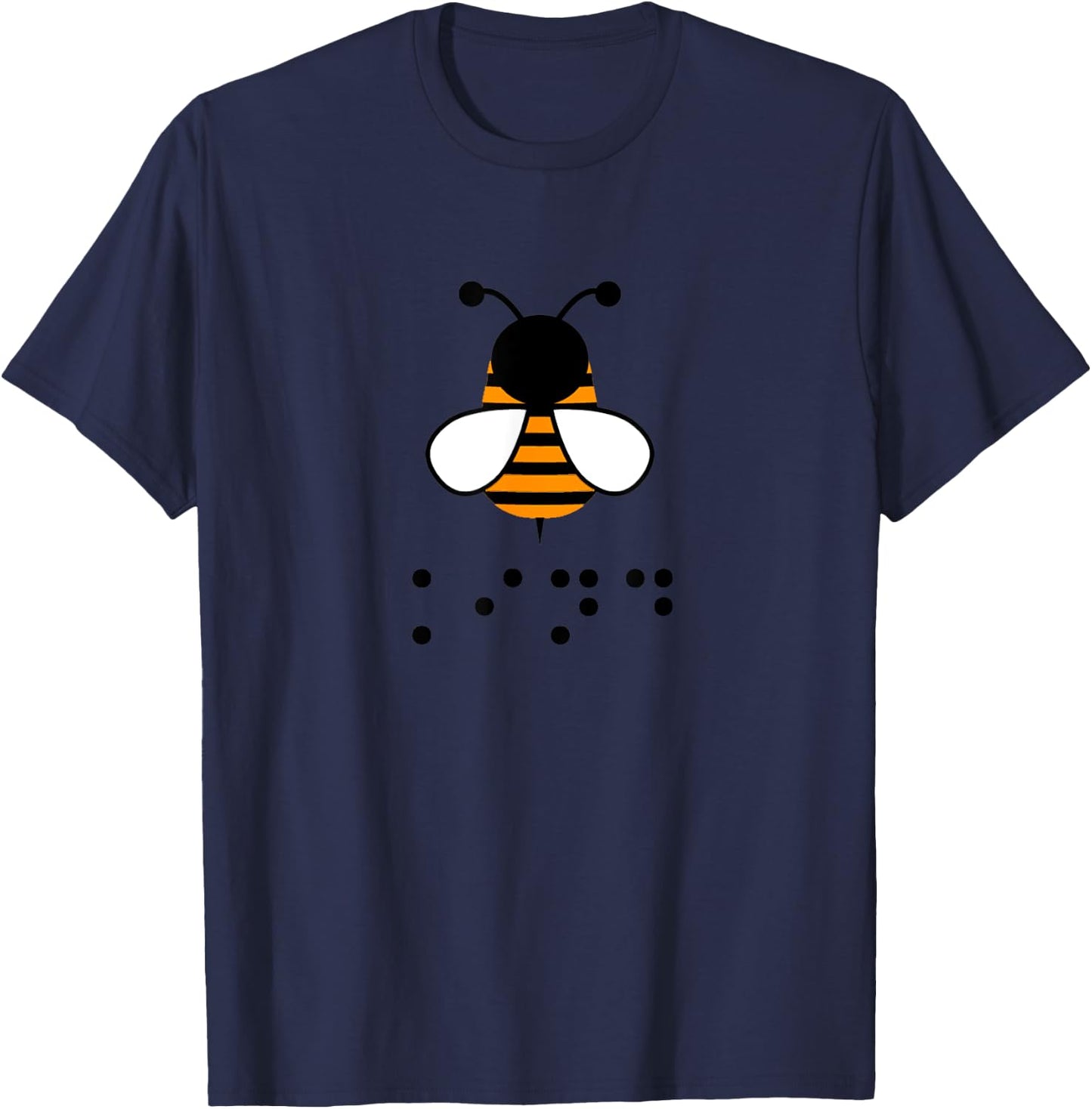 Blind People Awareness Bee Kind Be Kind In Braille T-Shirt - T-Shirt | Navy