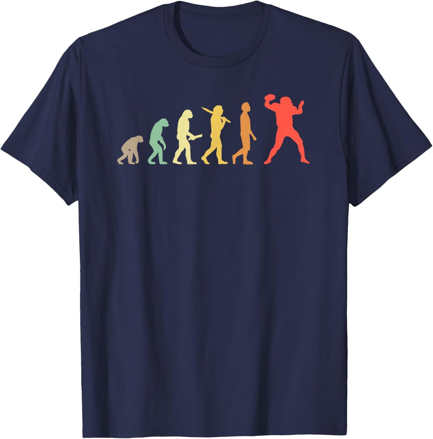 Retro American Football Evolution Gift Football Players T-Shirt - T-Shirt | Navy