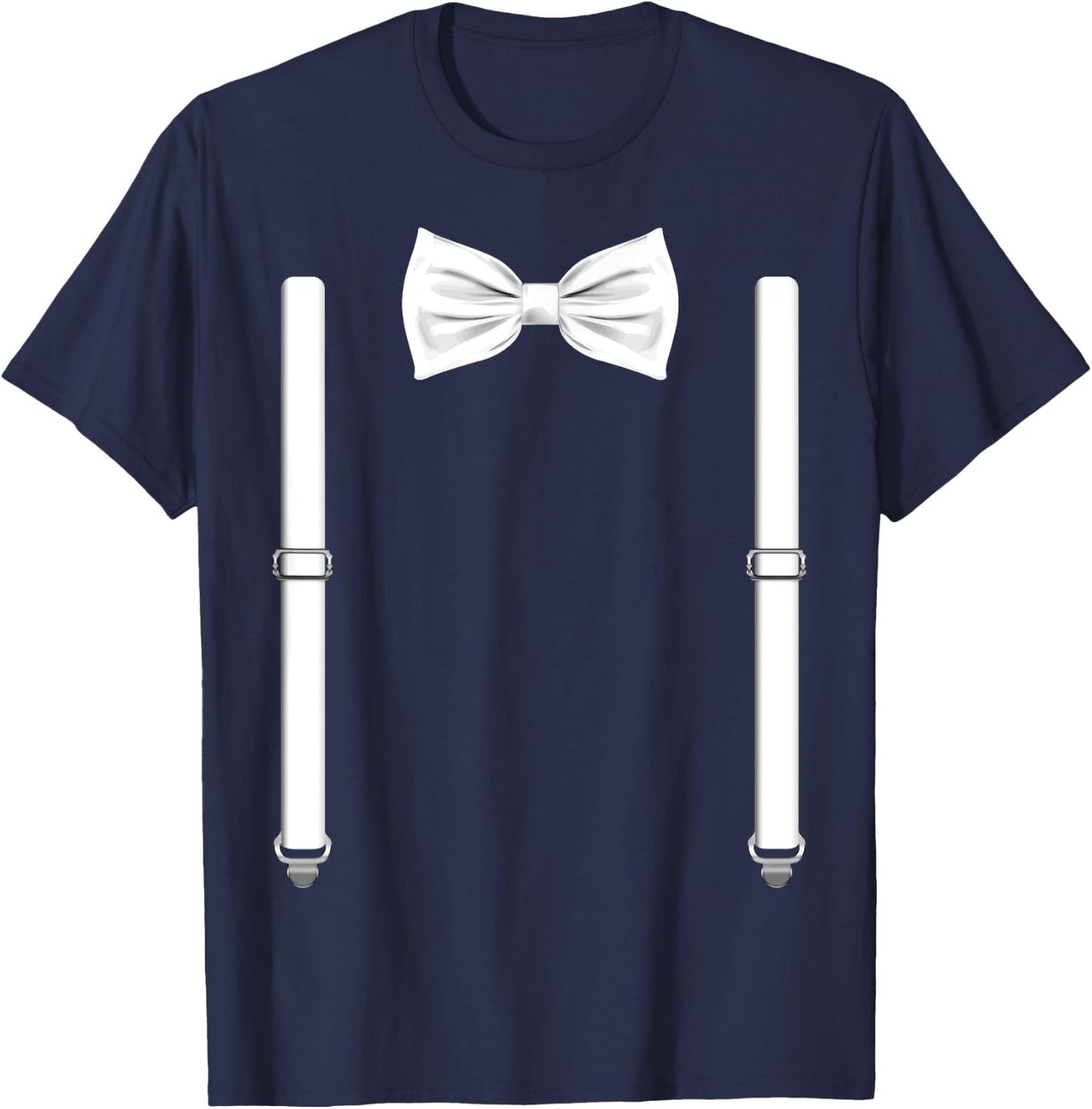 Bow Tie With Suspenders Funny Wedding And Special Occasions T-Shirt - T-Shirt | Navy
