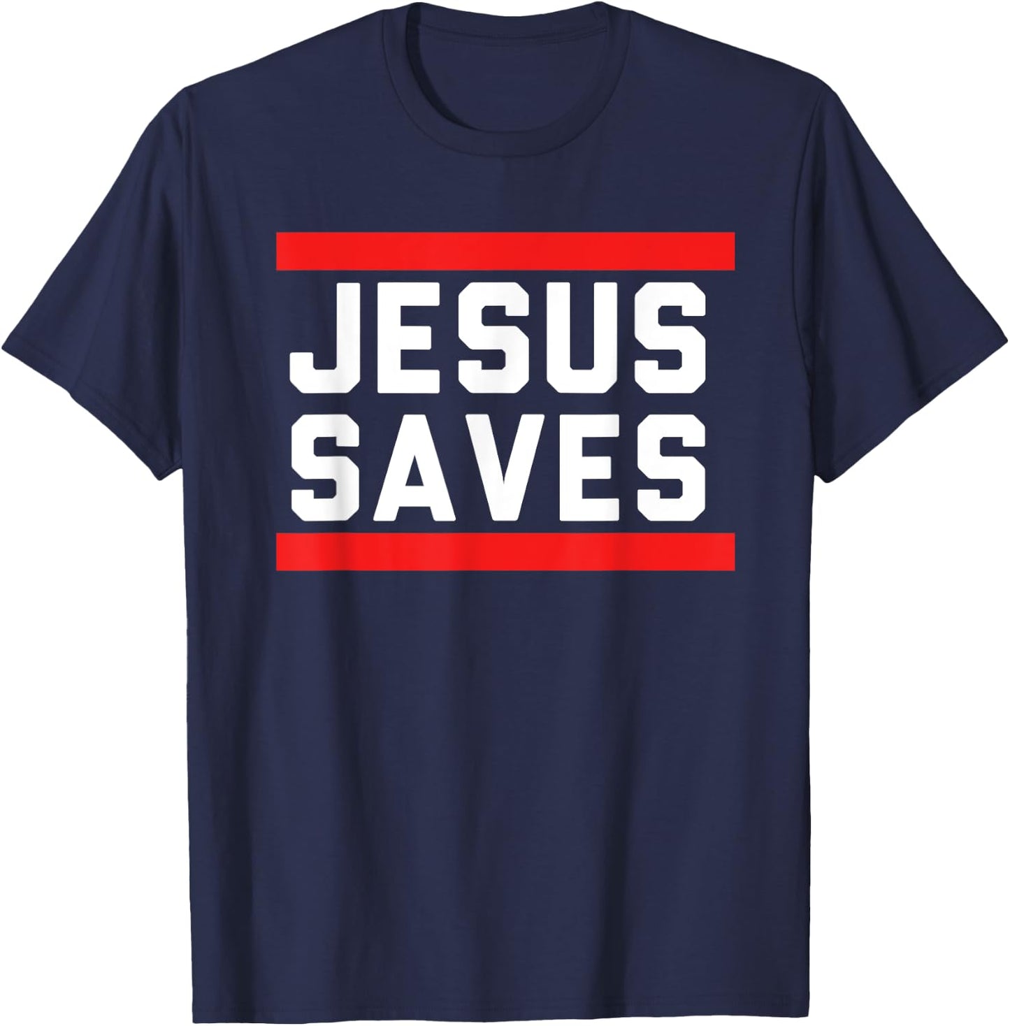 Jesus Saves Religious Christian Faith T-Shirt - T-Shirt | Navy