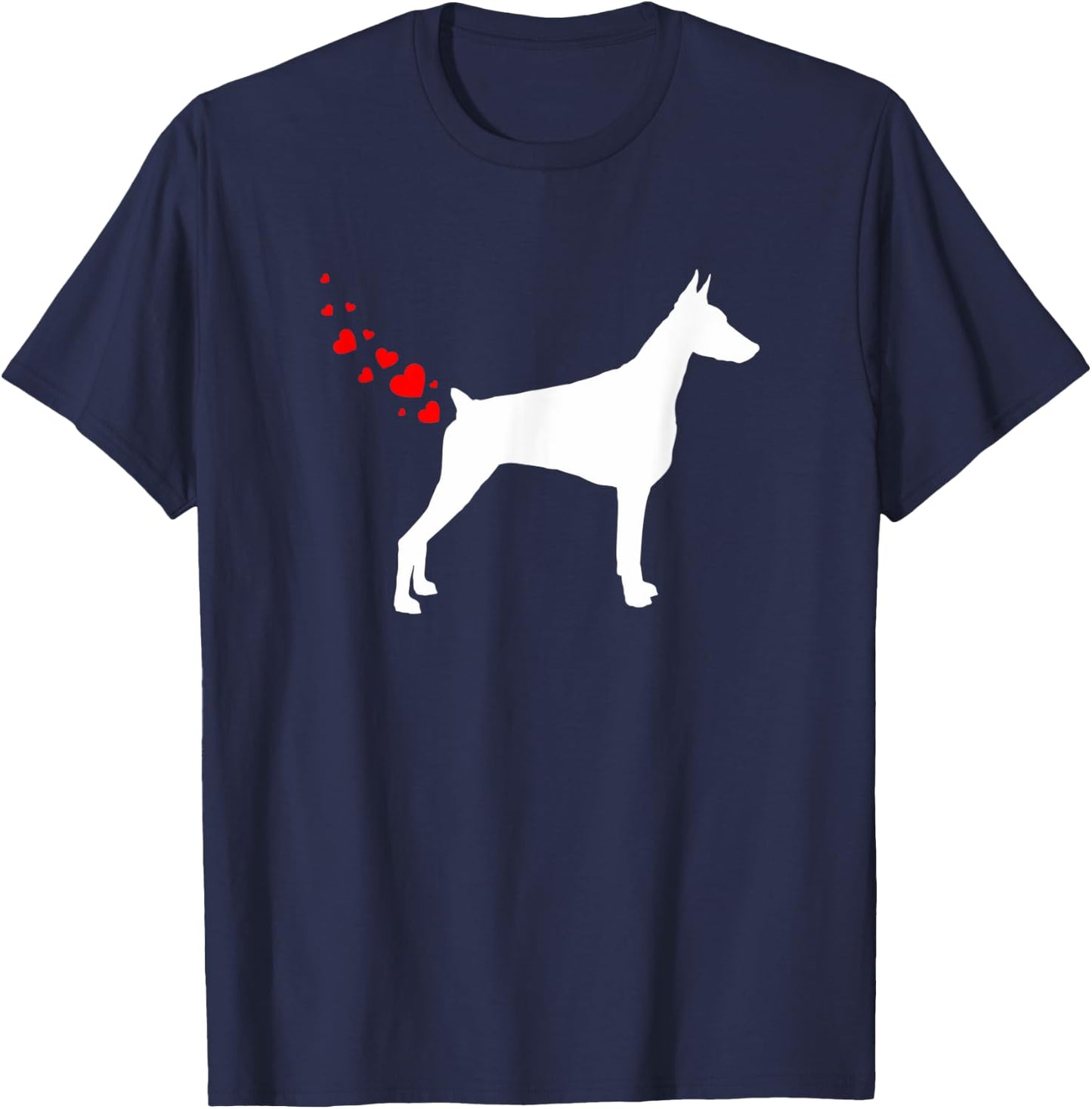 Doberman Pinscher Valentines Day Owner Heart Dog Farts T-Shirt - T-Shirt | Navy