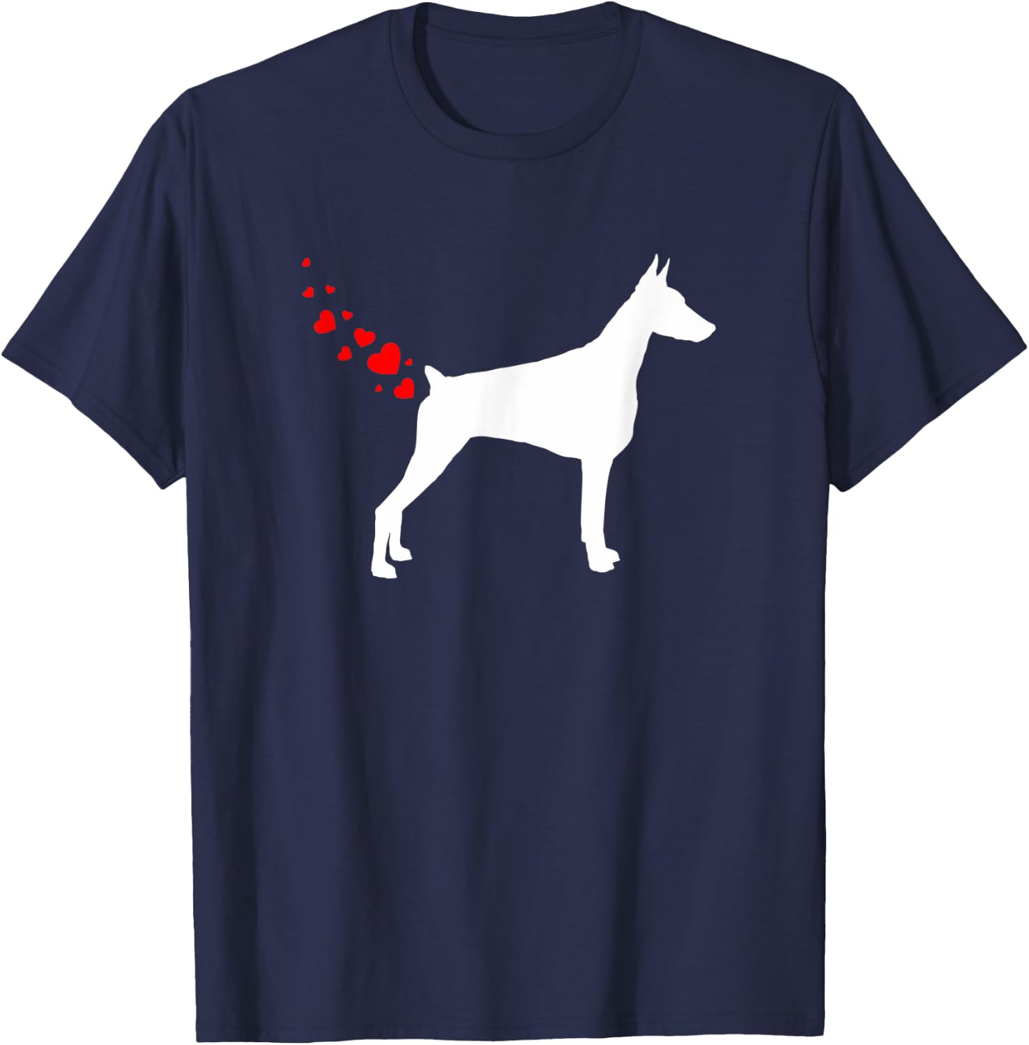 Doberman Pinscher Valentines Day Owner Heart Dog Farts T-Shirt - T-Shirt | Navy