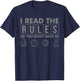 Funny I Read The Rules So You Don't Have to Board Game Gift T-Shirt - T-Shirt | Navy
