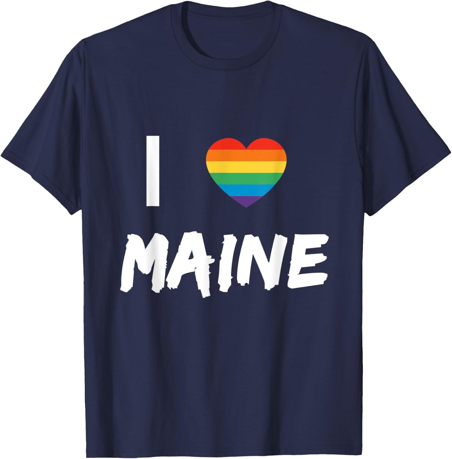 I Love Maine Gay Pride LBGT T-Shirt - T-Shirt | Navy
