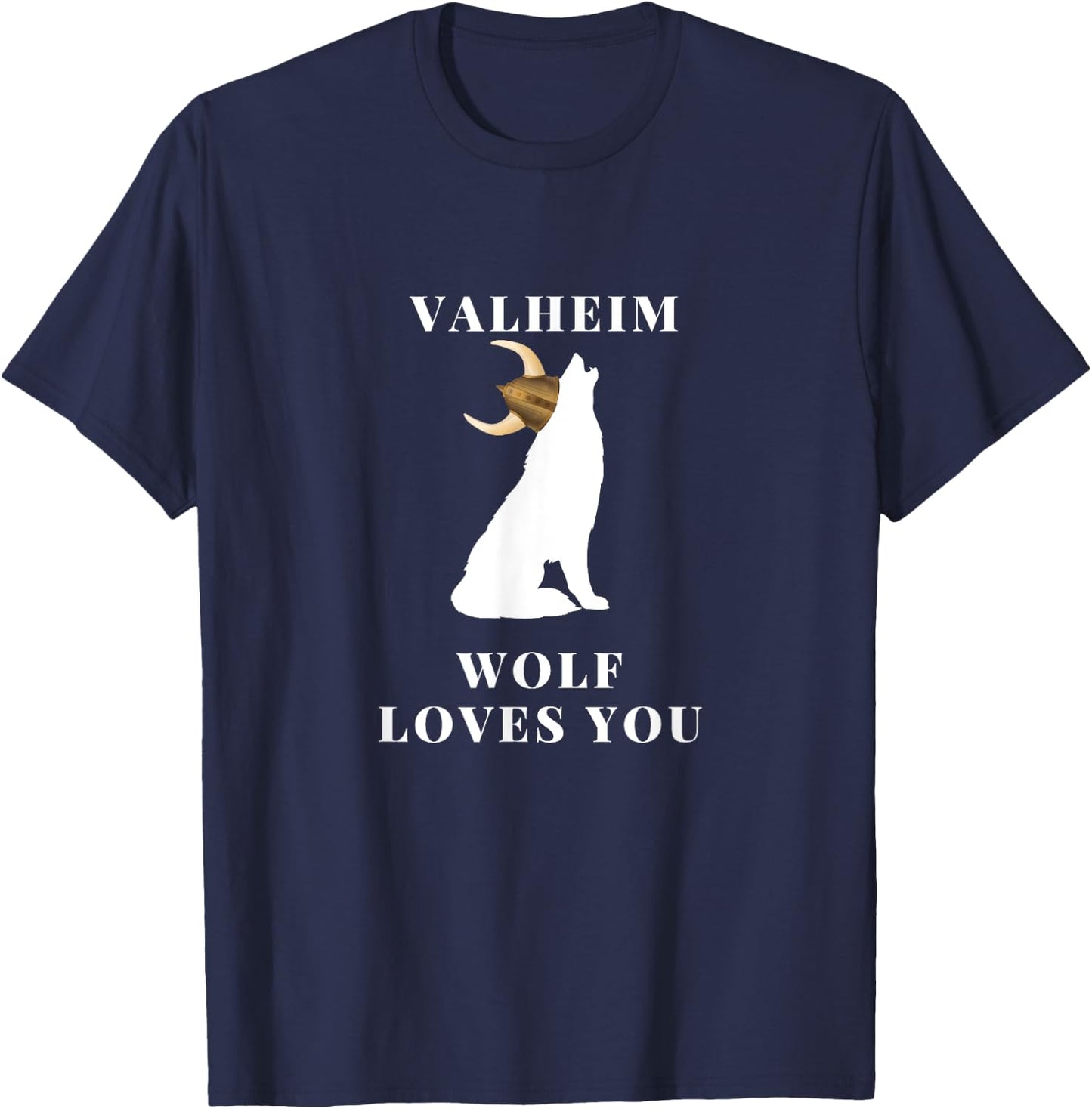 Valheim Wolf Loves You exclusieve game apparel T-Shirt - T-Shirt | Navy