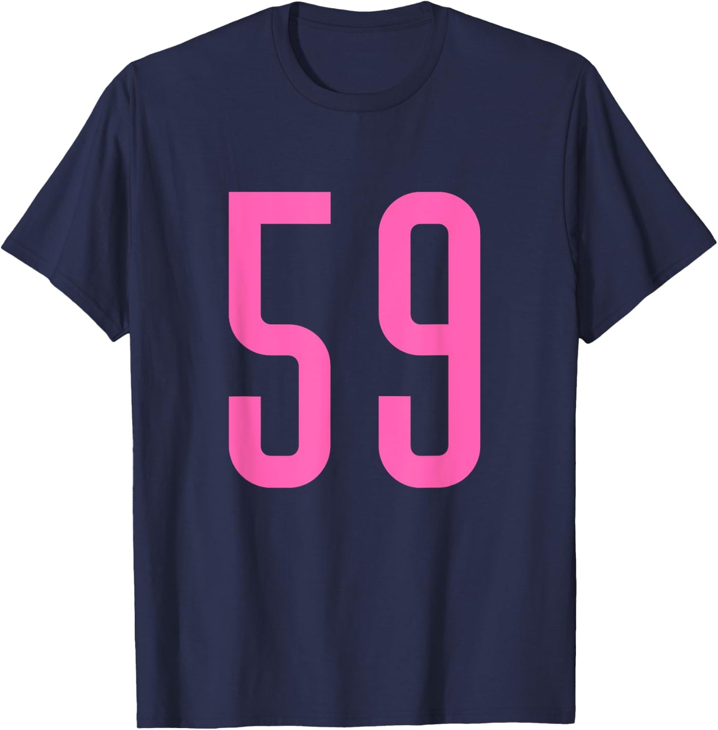 Pink Number #59 Varsity Number T-Shirt - T-Shirt | Navy