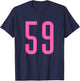 Pink Number #59 Varsity Number T-Shirt - T-Shirt | Navy