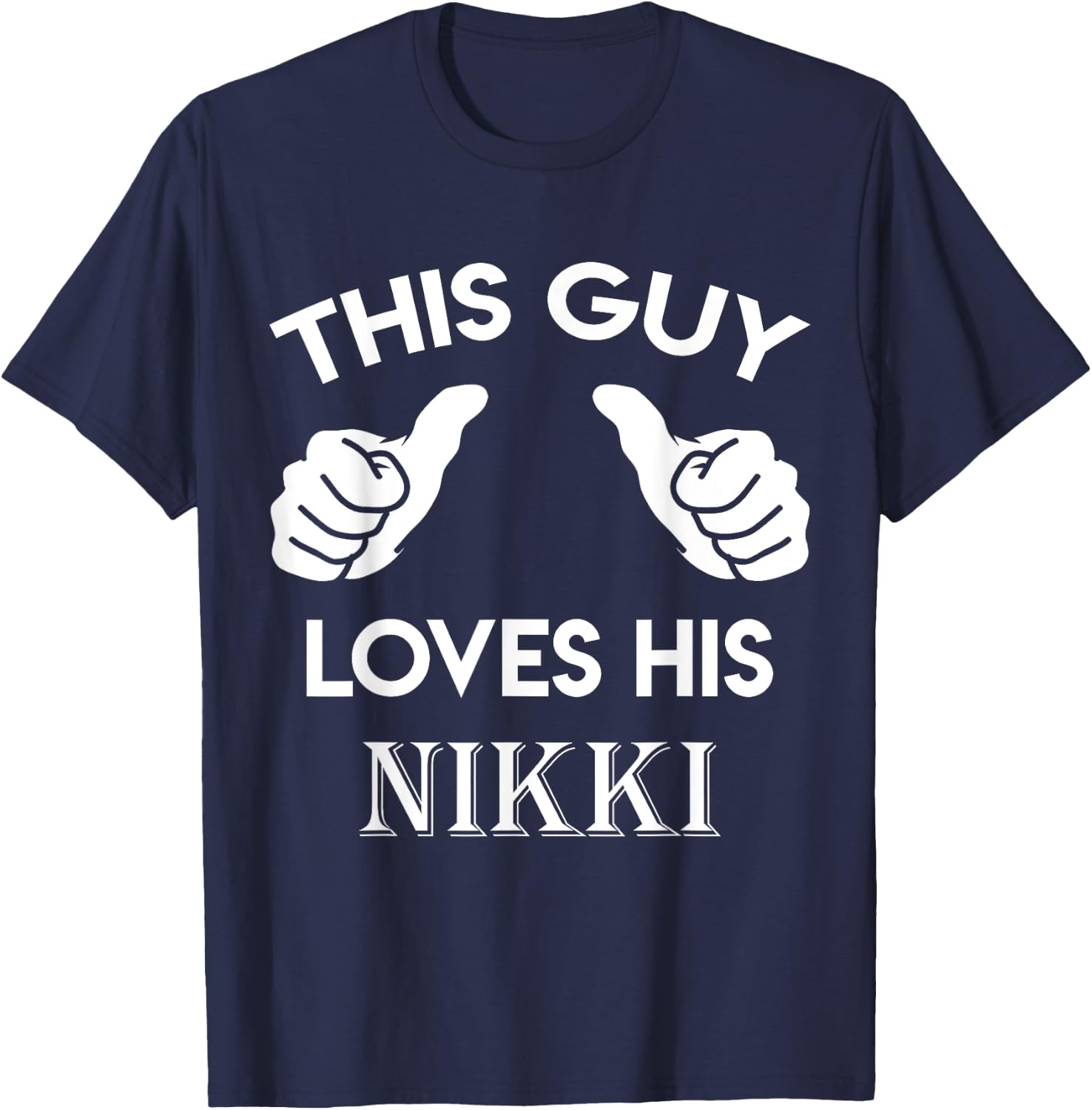 This guy loves his NIKKI gift valentine heart belongs 3 T-Shirt - T-Shirt | Navy