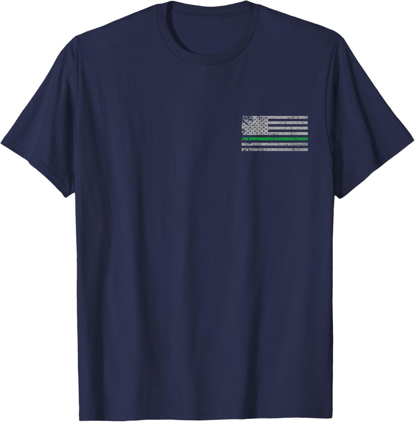 Thin Green Line American Patriotic USA Flag Men Women T-Shirt - T-Shirt | Navy
