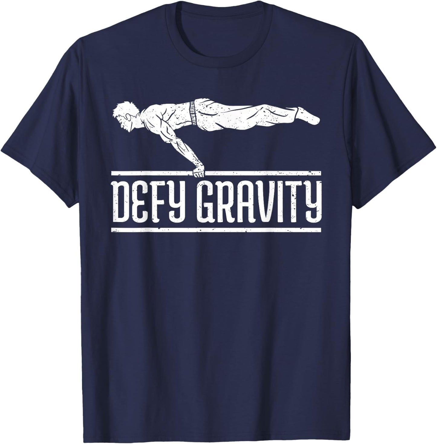 Fuck Gravity Full Planche Calisthenics Workout T-Shirt - T-Shirt | Navy