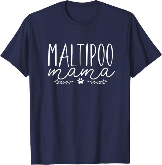 Maltipoo Dog Mom Mama T-Shirt - T-Shirt | Navy