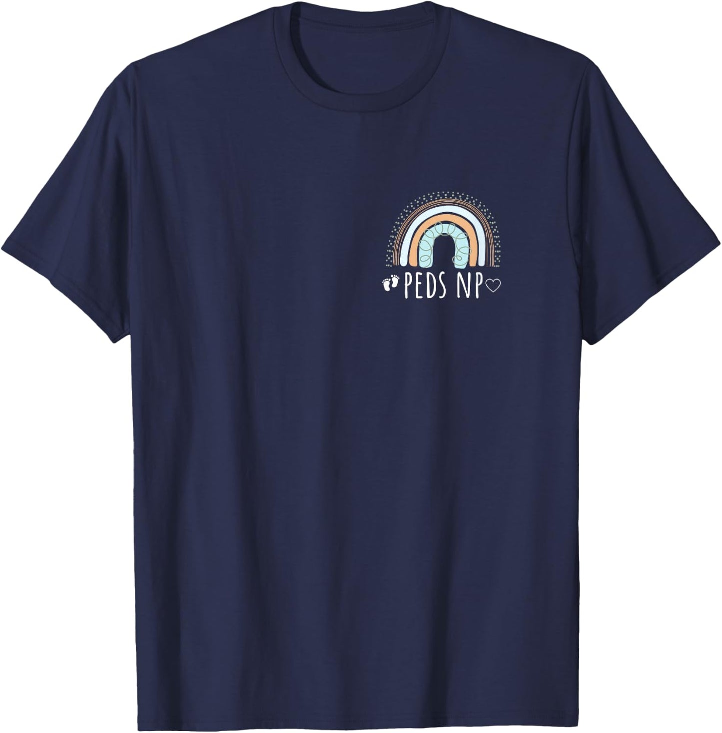 Peds NP Rainbow Monochrome Pediatric Nurse Practitioner PNP T-Shirt - T-Shirt | Navy
