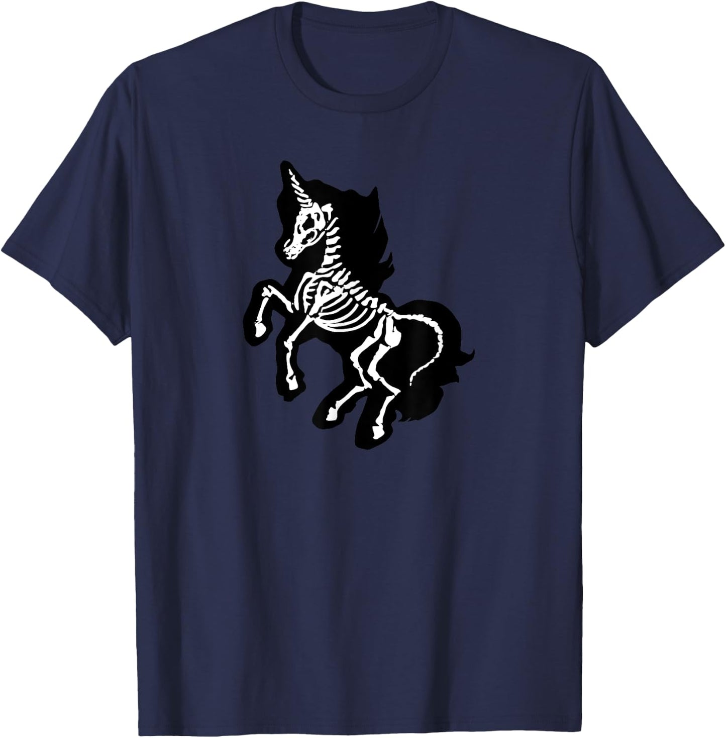 Gothic Unicorn Skeleton Kawaii Alternative Goth T-Shirt - T-Shirt | Navy