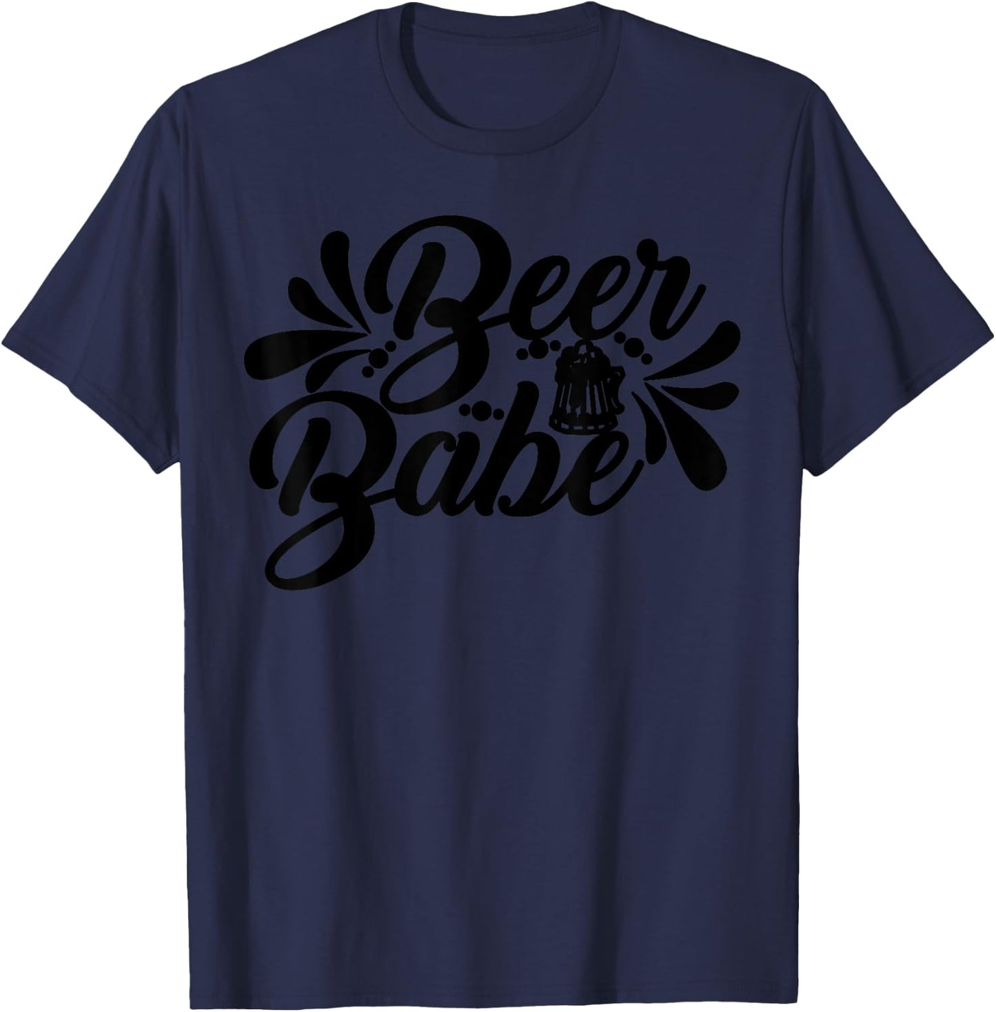 Funny Beer Babe Letter Print Drinking Booze Lover T-Shirt - T-Shirt | Navy