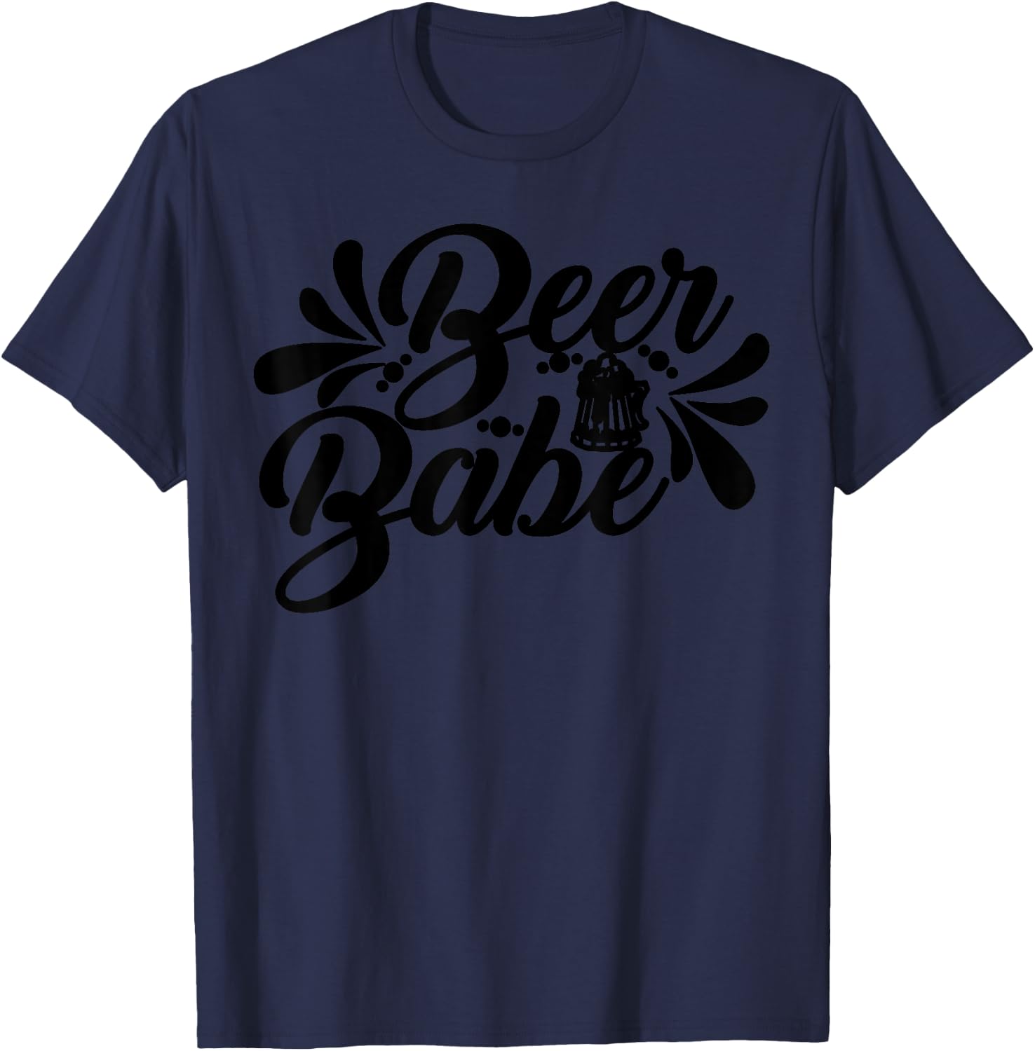 Funny Beer Babe Letter Print Drinking Booze Lover T-Shirt - T-Shirt | Navy