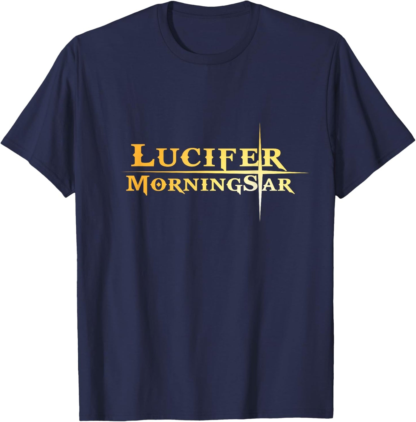 Lucifer Morningstar in a Morning Star Funny Devil Humor Joke T-Shirt - T-Shirt | Navy