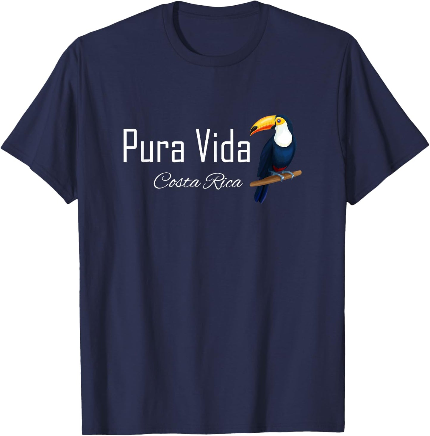 Pura Vida Costa Rica with Tropical Toucan Bird Pura Vida T-Shirt - T-Shirt | Navy