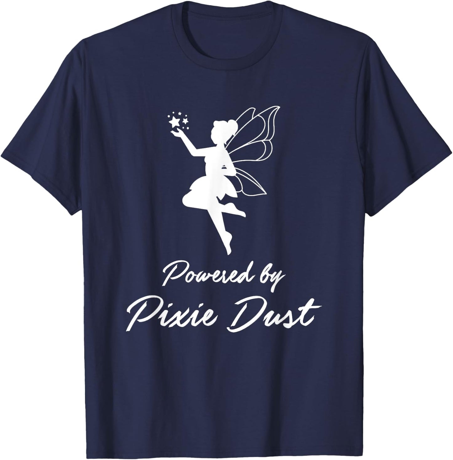 Powered by Pixie Dust and Coffee Fun Caffeine T-Shirt - T-Shirt | Navy
