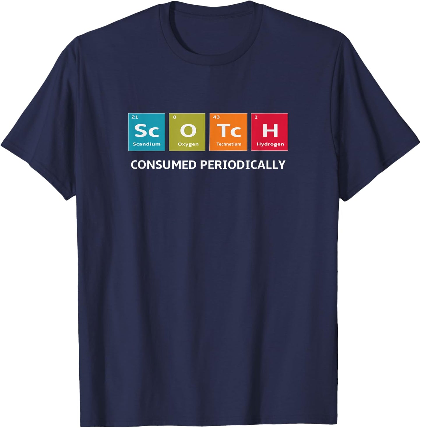 Scotch Whiskey Periodic Table of Elements T-Shirt - T-Shirt | Navy