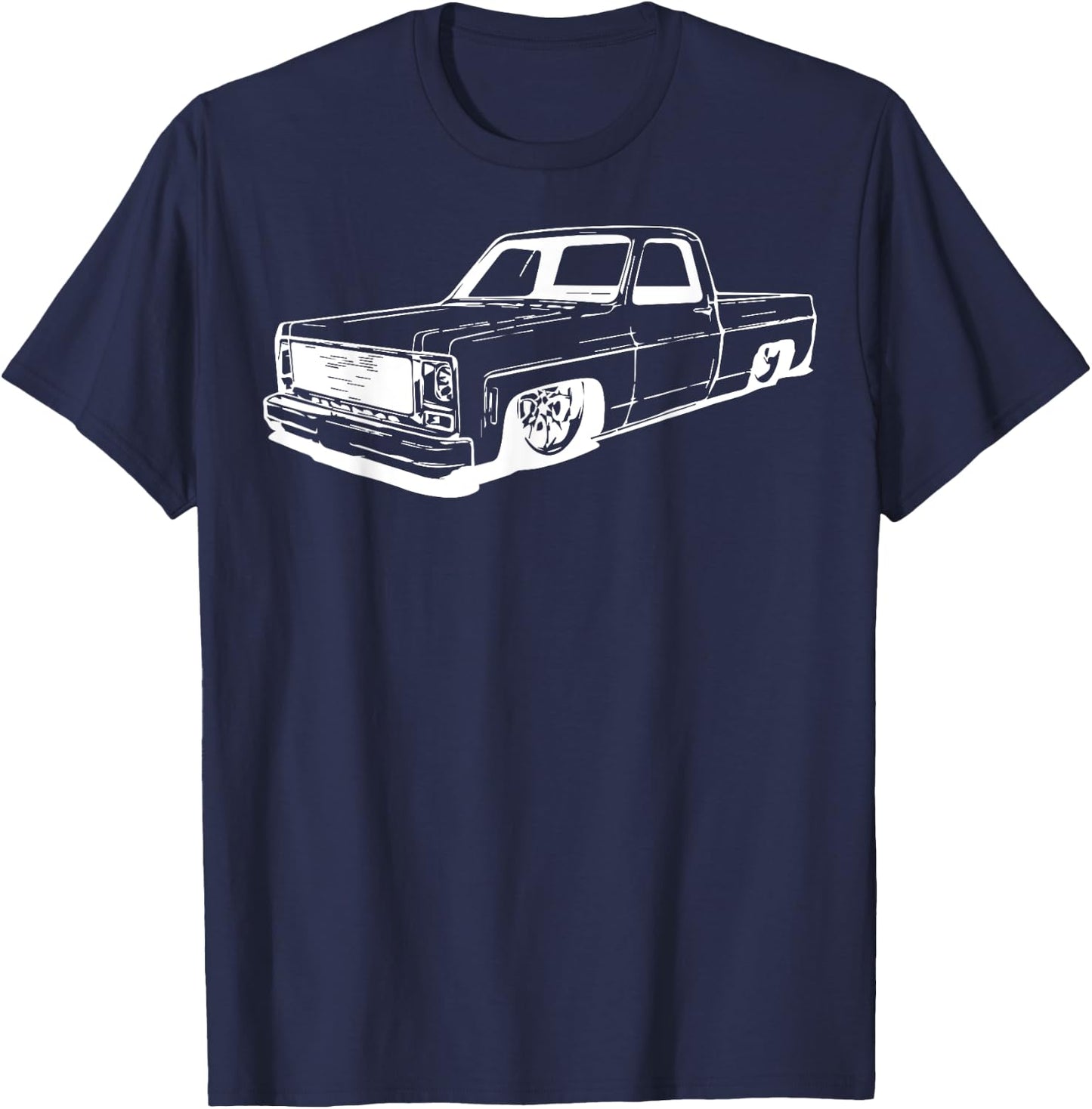 Vintage 73-87 Mini C10 Truck Slammed Graphic Dad Gag Father T-Shirt - T-Shirt | Navy