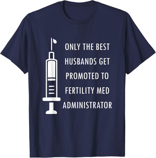 IVF Mom & Dad Warrior Funny Transfer Day Gag Gift Men Women T-Shirt - T-Shirt | Navy
