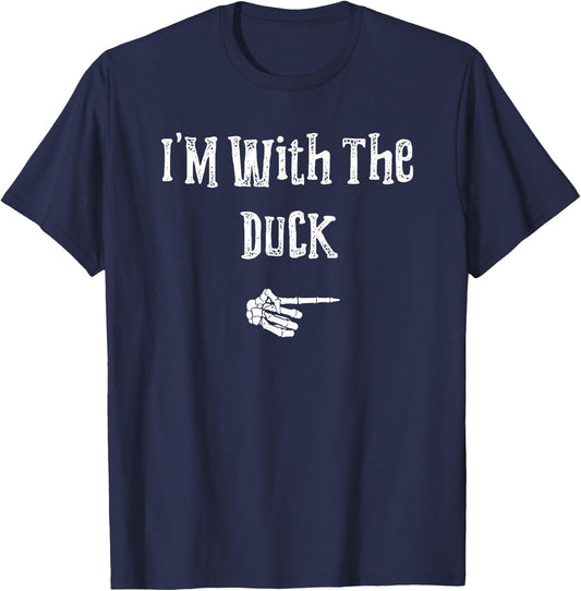 I'm With Duck Halloween Costume Funny Couples Matching T-Shirt - T-Shirt | Navy