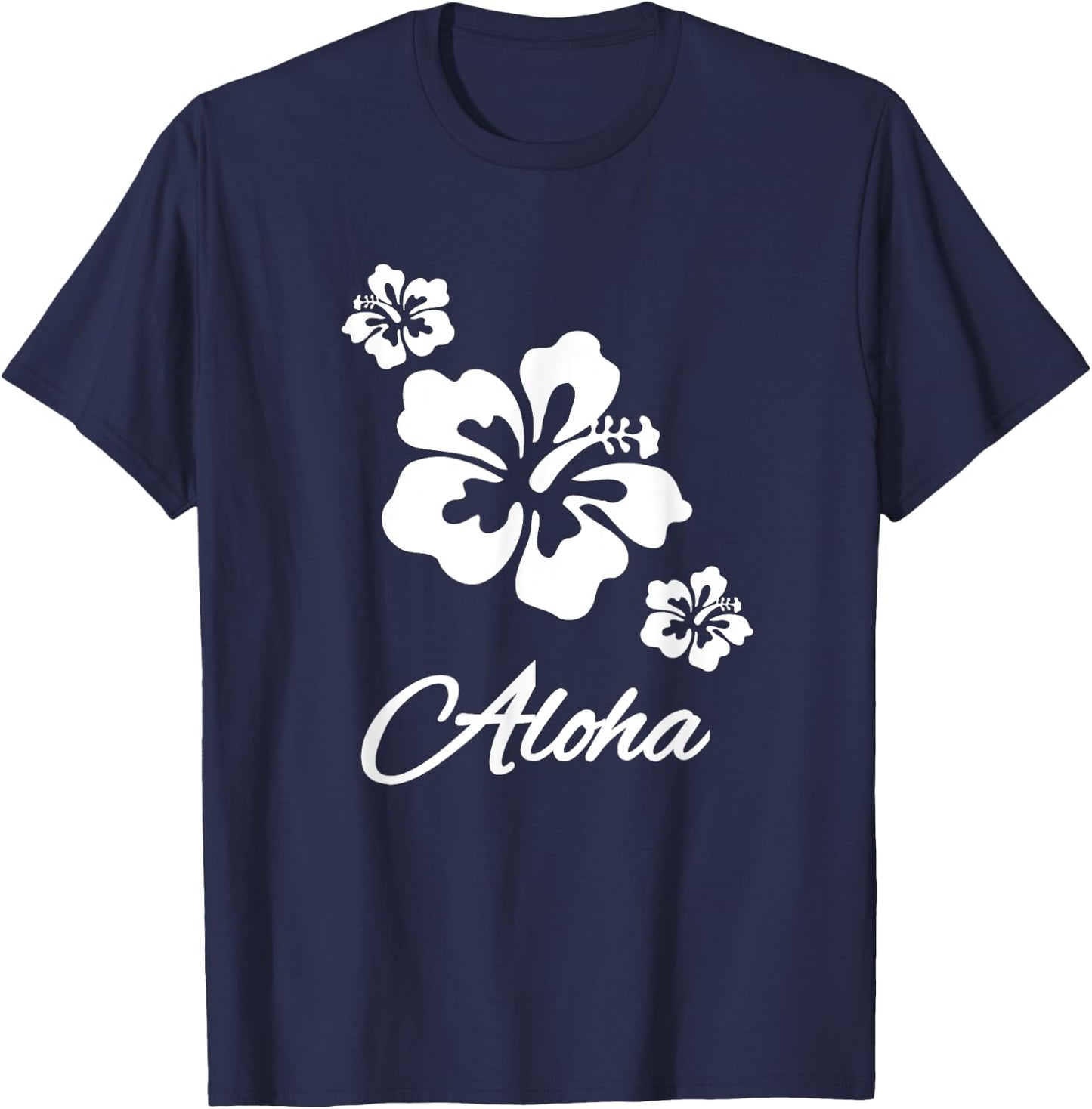 Aloha Hawaiian Islands Hibiscus Flower Hawaii Surf Surfer T-Shirt - T-Shirt | Navy