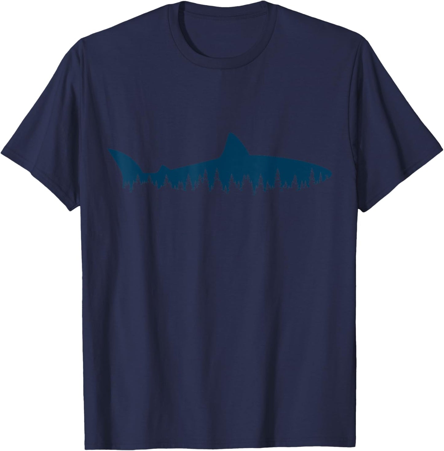 Shark Shirt Men GREAT WHITE SHARK Funny Scuba Diver T-Shirt - T-Shirt | Navy