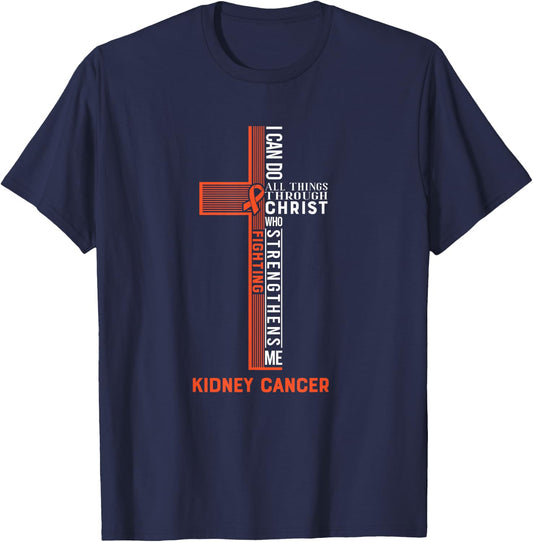 Kidney Cancer Fight Cancer Ribbon T-Shirt - T-Shirt | Navy