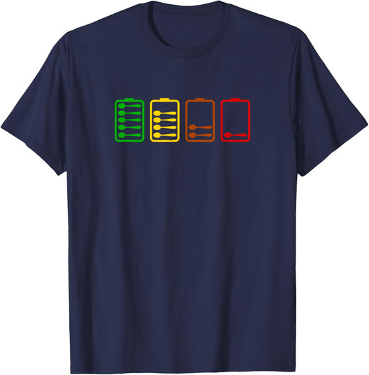 Low Spoon Charge Levels Spoonie T-Shirt - T-Shirt | Navy