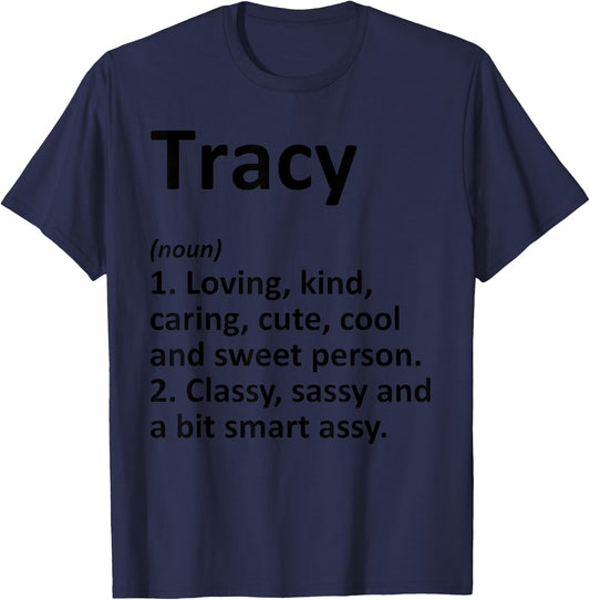 TRACY Definition Personalized Name Funny Birthday Gift T-Shirt - T-Shirt | Navy