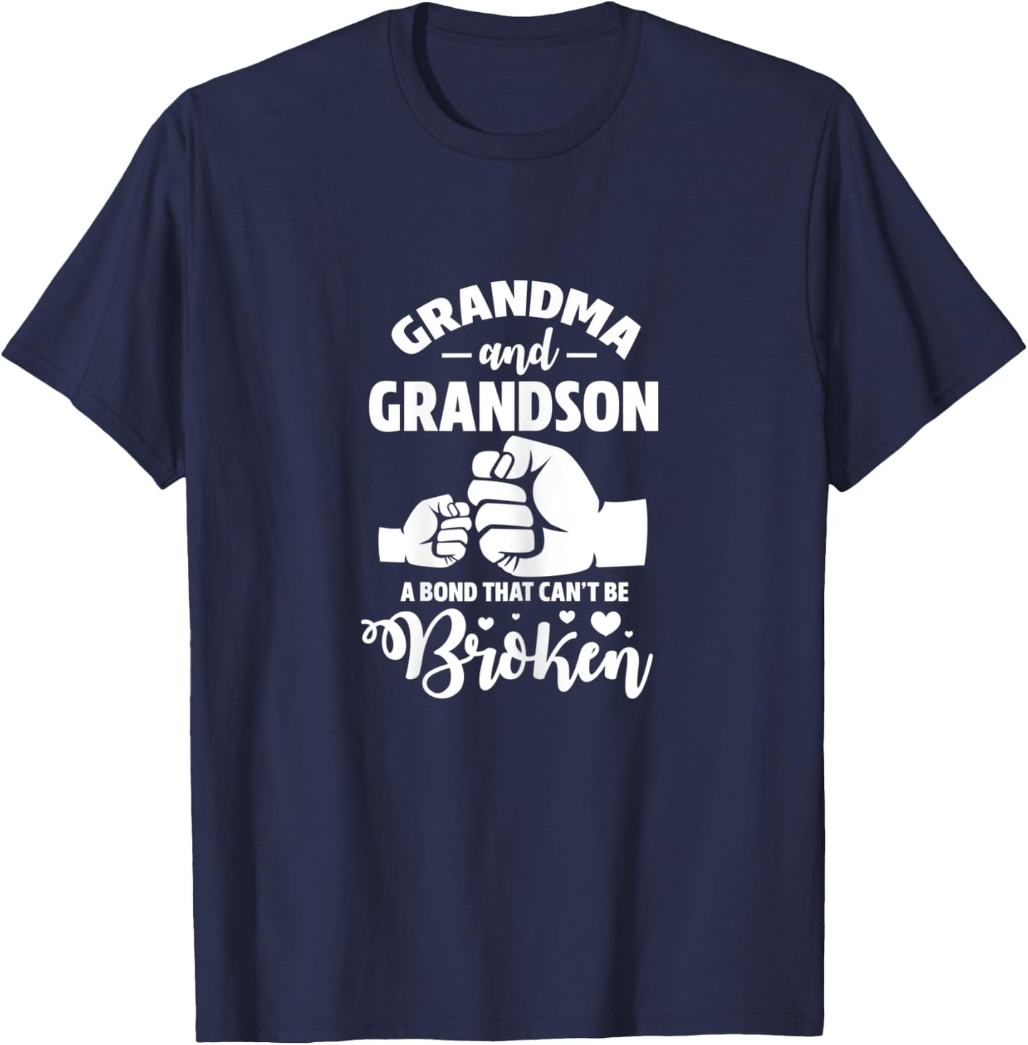 Grandma and Grandson a Bond That Can't be Broken Grandmother T-Shirt - T-Shirt | Navy