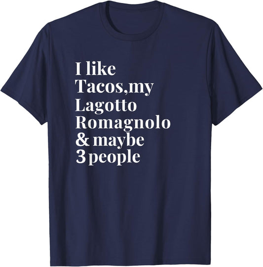 Lagotto Romagnolo Funny Dog Owner Tacos Lover Gift Women Men T-Shirt - T-Shirt | Navy