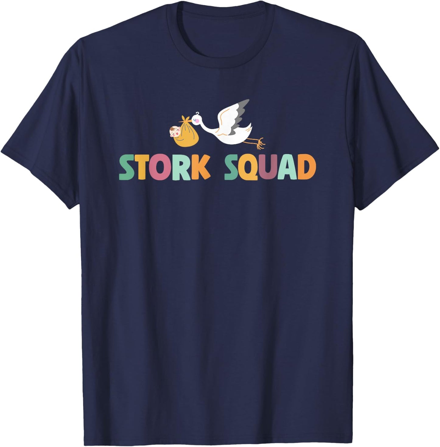 Cute Stork Squad L&D Nurse T-Shirt - T-Shirt | Navy