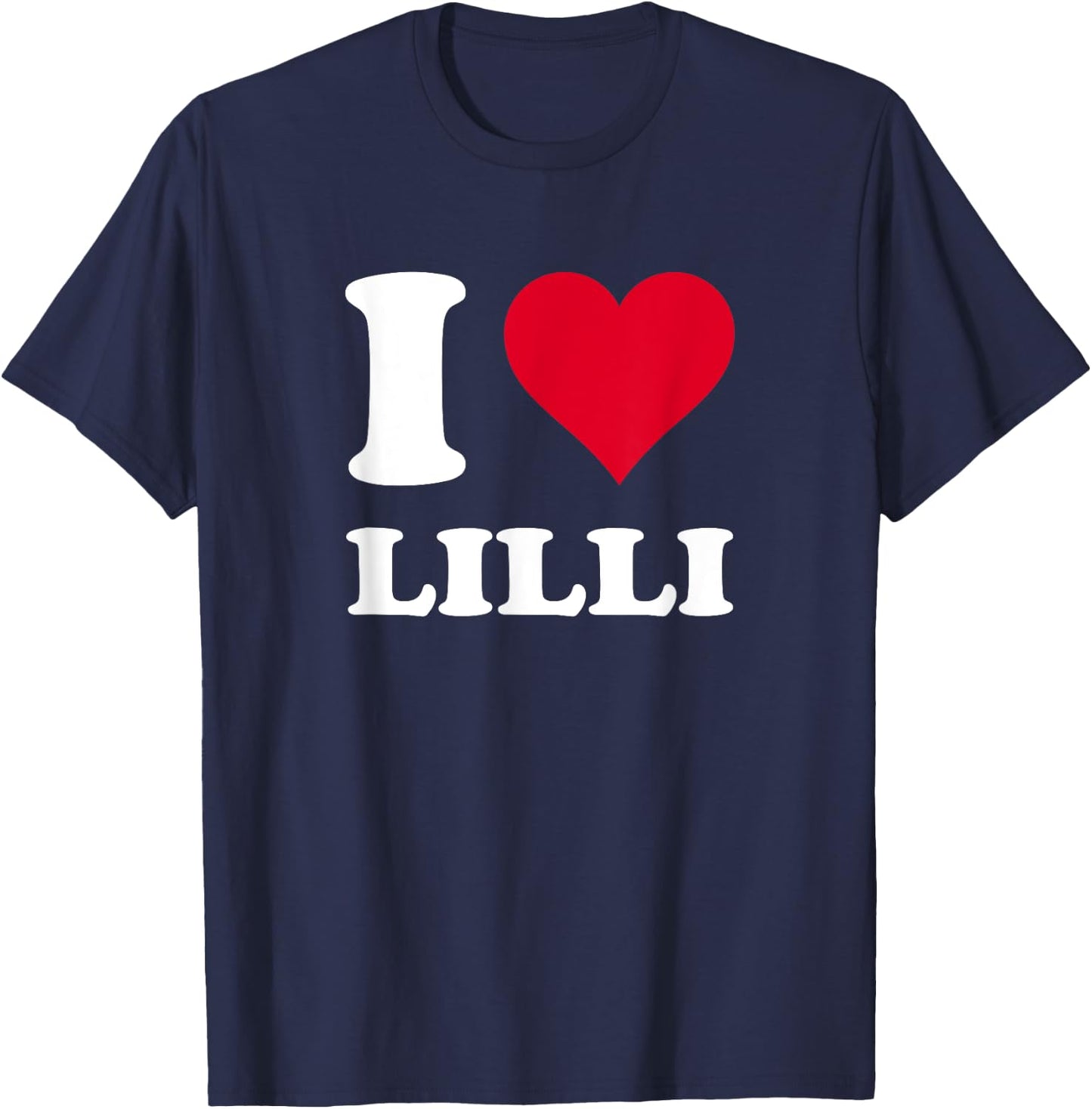 Red Heart I Love Lilli T-Shirt - T-Shirt | Navy